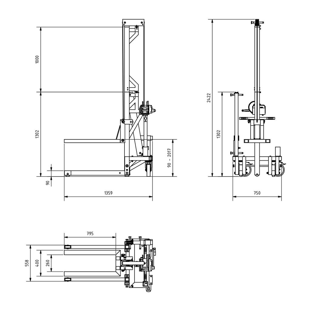 SCHILLING Alu-Multilift, udźwig 250 kg Zdjęcie produktu nr 7: SCHILLING Alu-Multilift, udźwig 250 kg