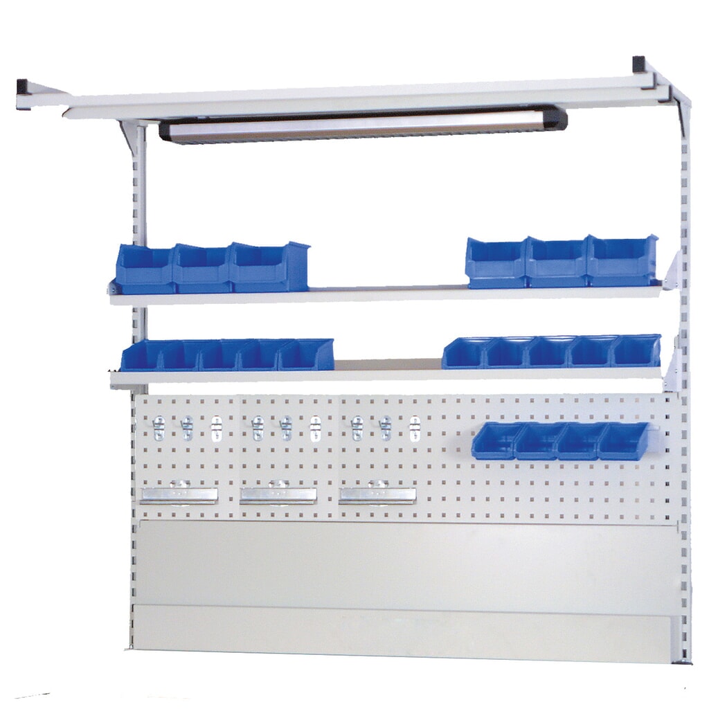 Nadstawka ławy warsztatowej do stołu warsztatowego Bedrunka+Hirth, szer. x wys. 1500 x 1250 mm Zdjęcie produktu nr 1: Nadstawka ławy warsztatowej do stołu warsztatowego Bedrunka+Hirth, szer. x wys. 1500 x 1250 mm