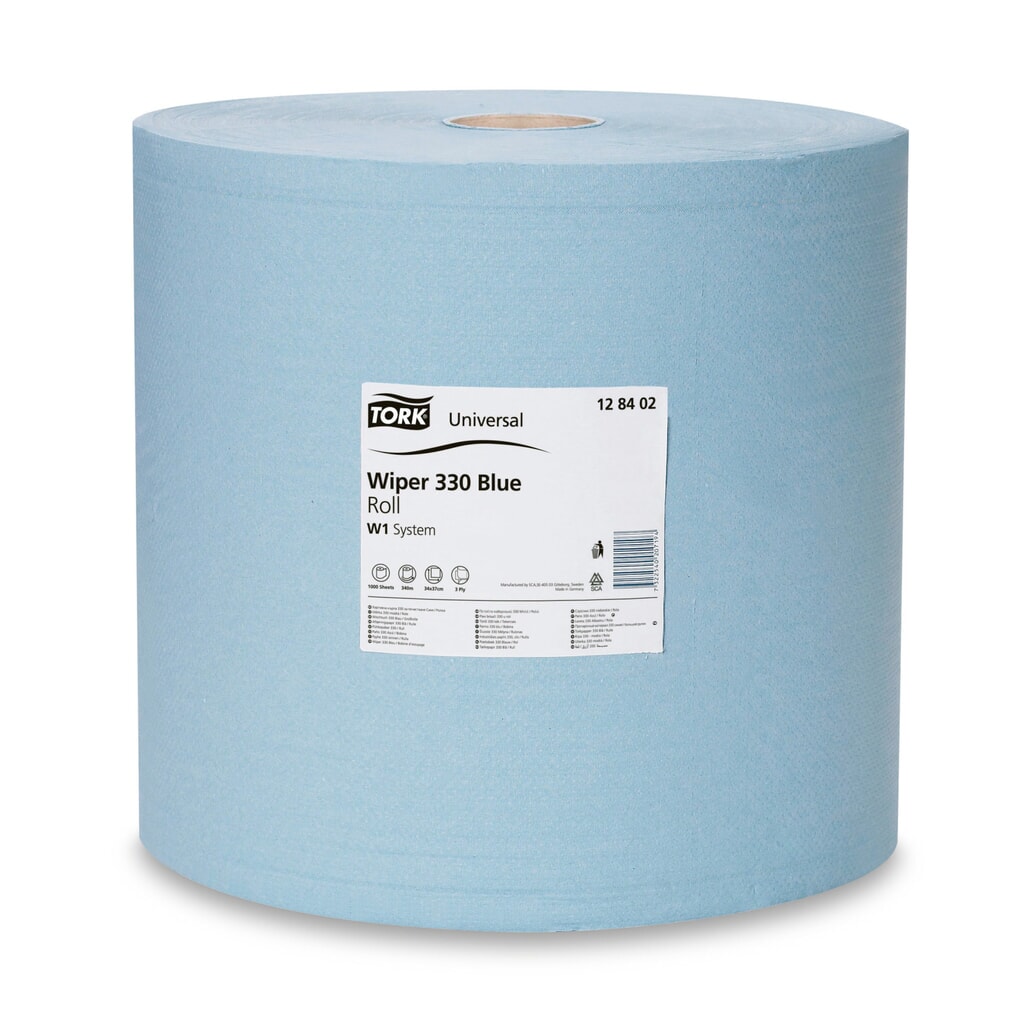 Ściereczki standardowe TORK®, wys. 340 x 370 mm, 1 rolka, niebieskie Zdjęcie produktu: Ściereczki standardowe TORK®, wys. 340 x 370 mm, 1 rolka, niebieskie