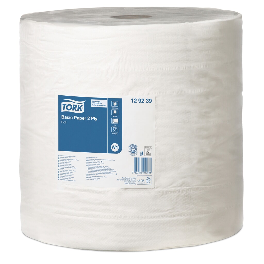 Zdjęcie produktu: Chusteczki TORK® Standard, wys. 340 x 370 mm, 1 rolka, białe