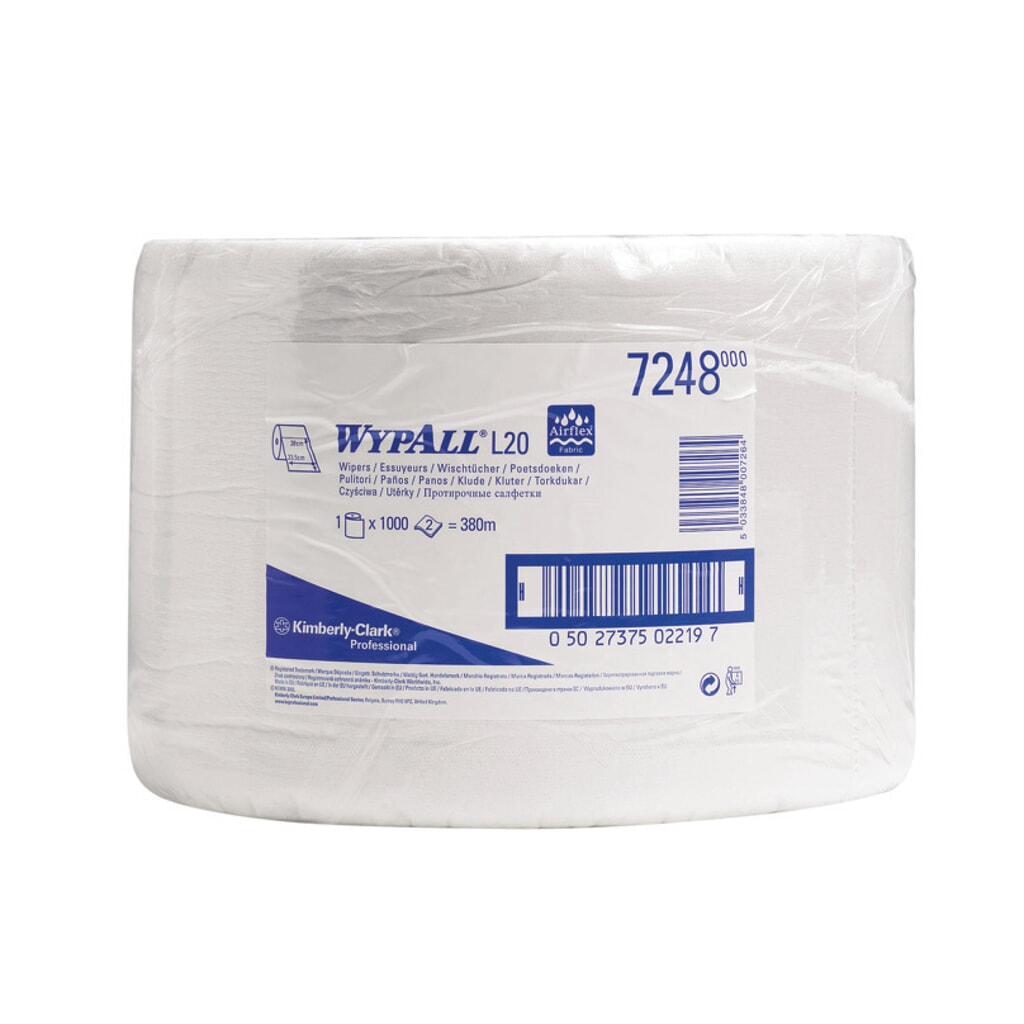 WYPALL L10 Extra+ chusteczki wys. 385 x 235 mm, 1000 ściereczek, niebieski Zdjęcie produktu nr 2: WYPALL L10 Extra+ chusteczki wys. 385 x 235 mm, 1000 ściereczek, niebieski