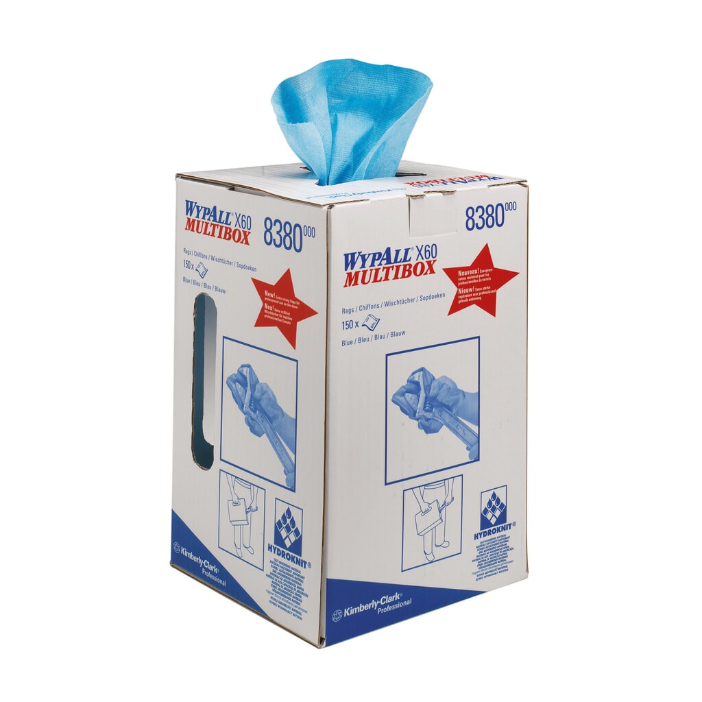 Ściereczki WYPALL X60, wys. 420 x 245 mm, zestaw multibox, niebieski Zdjęcie produktu: Ściereczki WYPALL X60, wys. 420 x 245 mm, zestaw multibox, niebieski