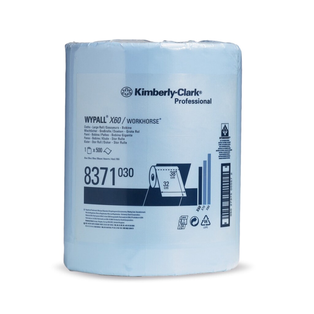 Zdjęcie produktu: Ściereczki WYPALL X60, szer. 380 x 315 mm, duża rolka, jasnoniebieska
