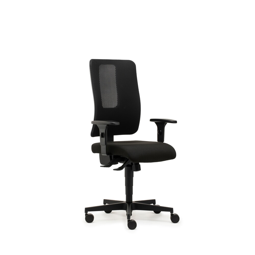 Zdjęcie produktu nr 3: Krzesło biurowe SITWELL STEIFENSAND Straight Net, mechanizm synchroniczny, pierścieniowy podłokietnik z regulacją wysokości, oparcie siatkowe