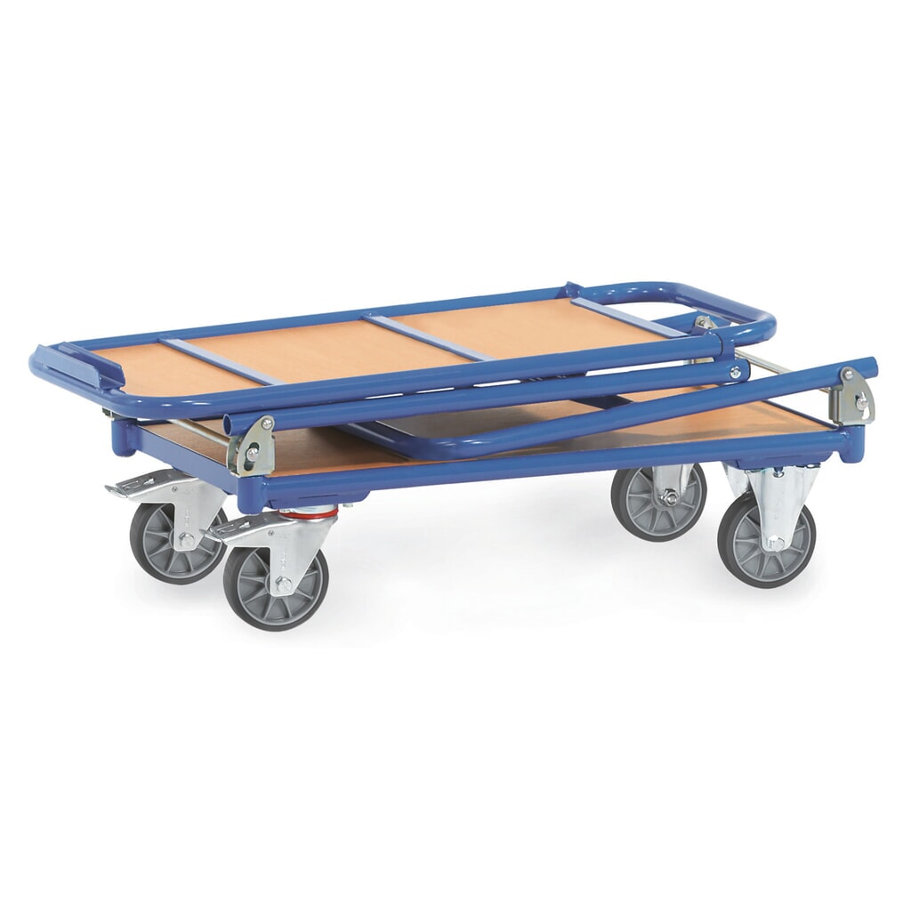 Składany wózek stołowy fetra® z ramą stalową, 2 poziomy po 900 × 600 mm Zdjęcie produktu nr 3: Składany wózek stołowy fetra® z ramą stalową, 2 poziomy po 900 × 600 mm