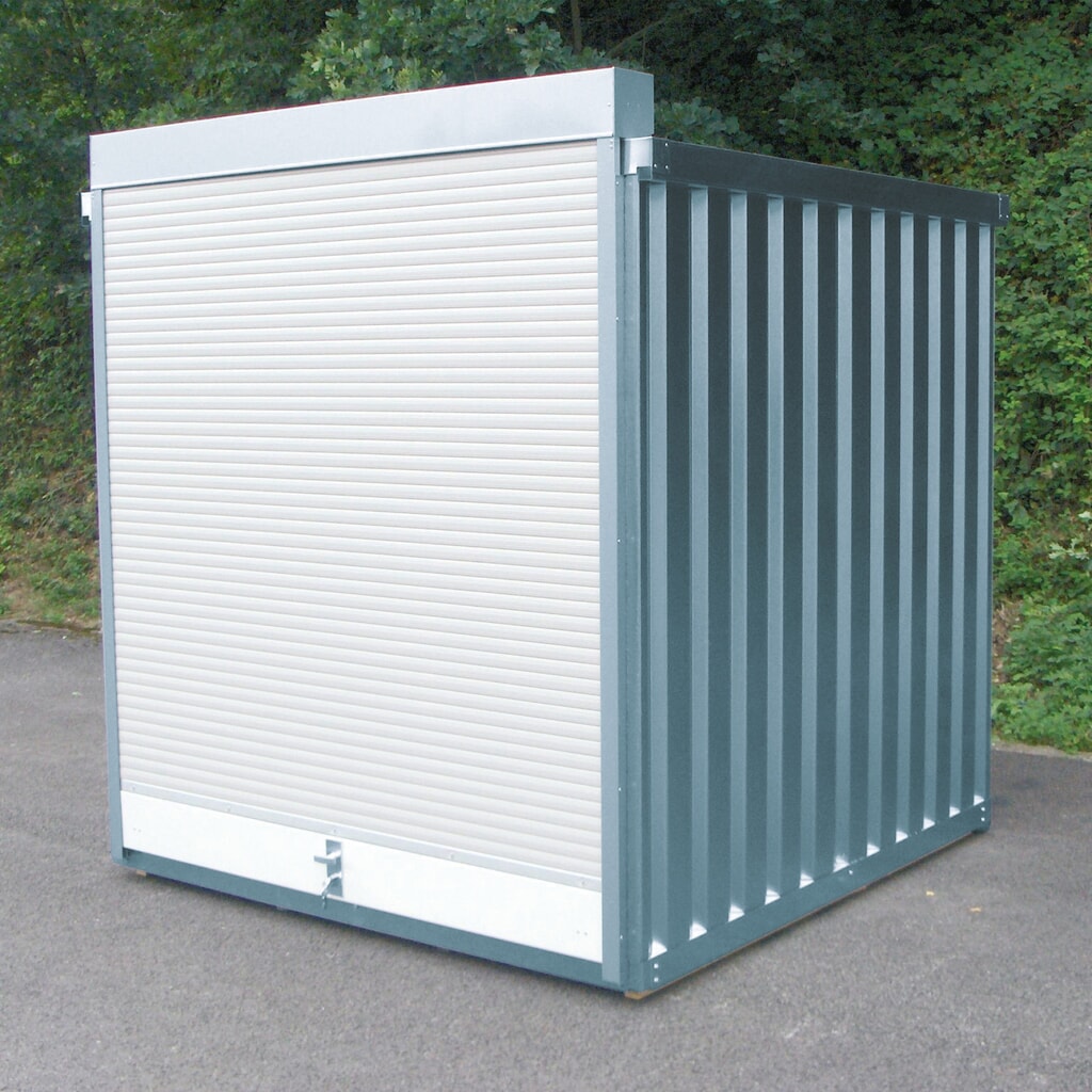 Skrzynia z roletą z aluminiową bramą rolowaną, wys. x szer. x gł. 2320 x 2100 x 2170 mm Zdjęcie produktu: Skrzynia z roletą z aluminiową bramą rolowaną, wys. x szer. x gł. 2320 x 2100 x 2170 mm