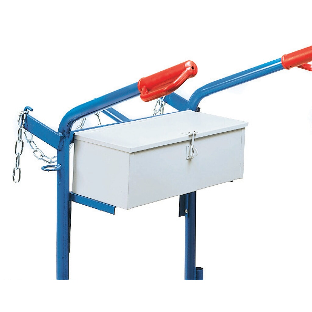 Zdjęcie produktu: Skrzynka narzędziowa do wózka na butle stalowe fetra®, do 2 x butla stalowa, wys. x szer. x gł. 150 x 450 x 200 mm