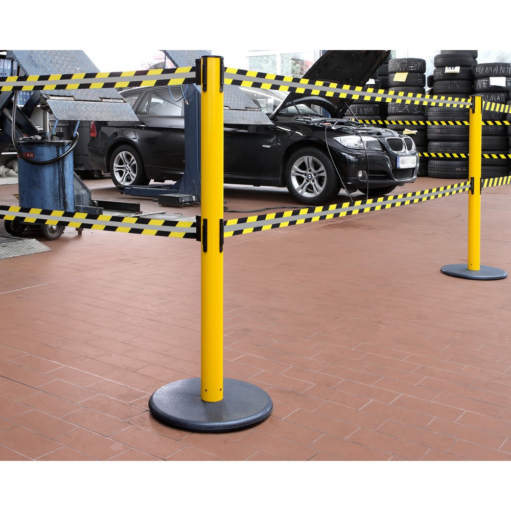 Zdjęcie produktu nr 3: Słupek odgradzający do taśmy podwójny RS-GUIDESYSTEMS® GLA 95-E REFLECTO, długość 2,3 m, szerokość 50 mm, słupek żółty, taśma czarno-żółta