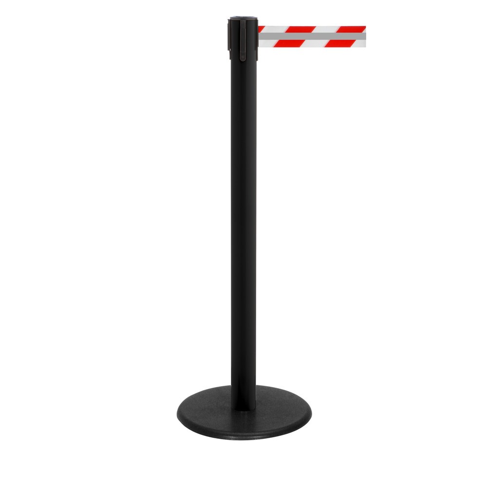 Zdjęcie produktu nr 1: Słupek odgradzający do taśmy RS-GUIDESYSTEMS® GLA 28-J REFLECTO, długość 3,5 m, szerokość 50 mm, słupek czarny, taśma czerwono-biała