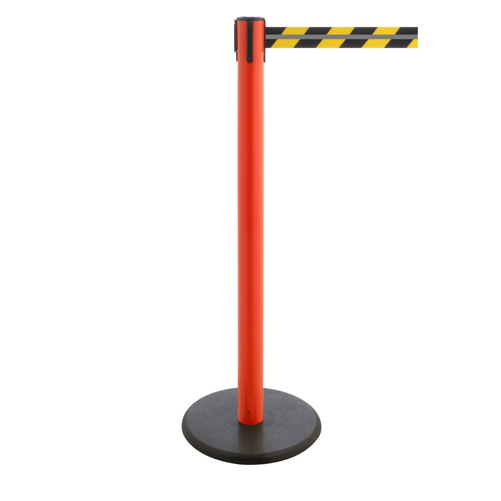 Zdjęcie produktu nr 1: Słupek odgradzający do taśmy RS-GUIDESYSTEMS® GLA 28-D REFLECTO, długość 3,5 m, szerokość 50 mm, słupek czerwony, taśma czarno-żółta
