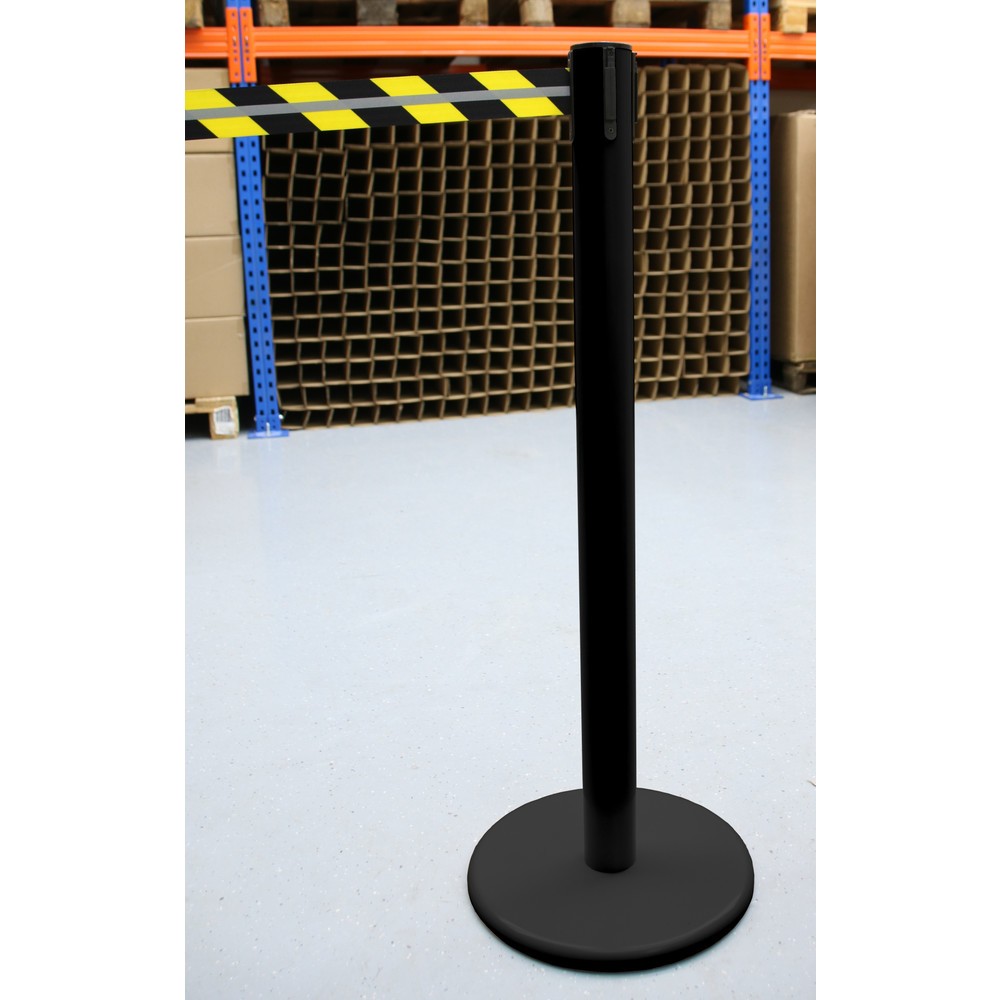 Zdjęcie produktu nr 3: Słupek odgradzający do taśmy RS-GUIDESYSTEMS® GLA 45-J REFLECTO, długość 2,3 m, szerokość 50 mm, słupek czarny, taśma czarno-żółta