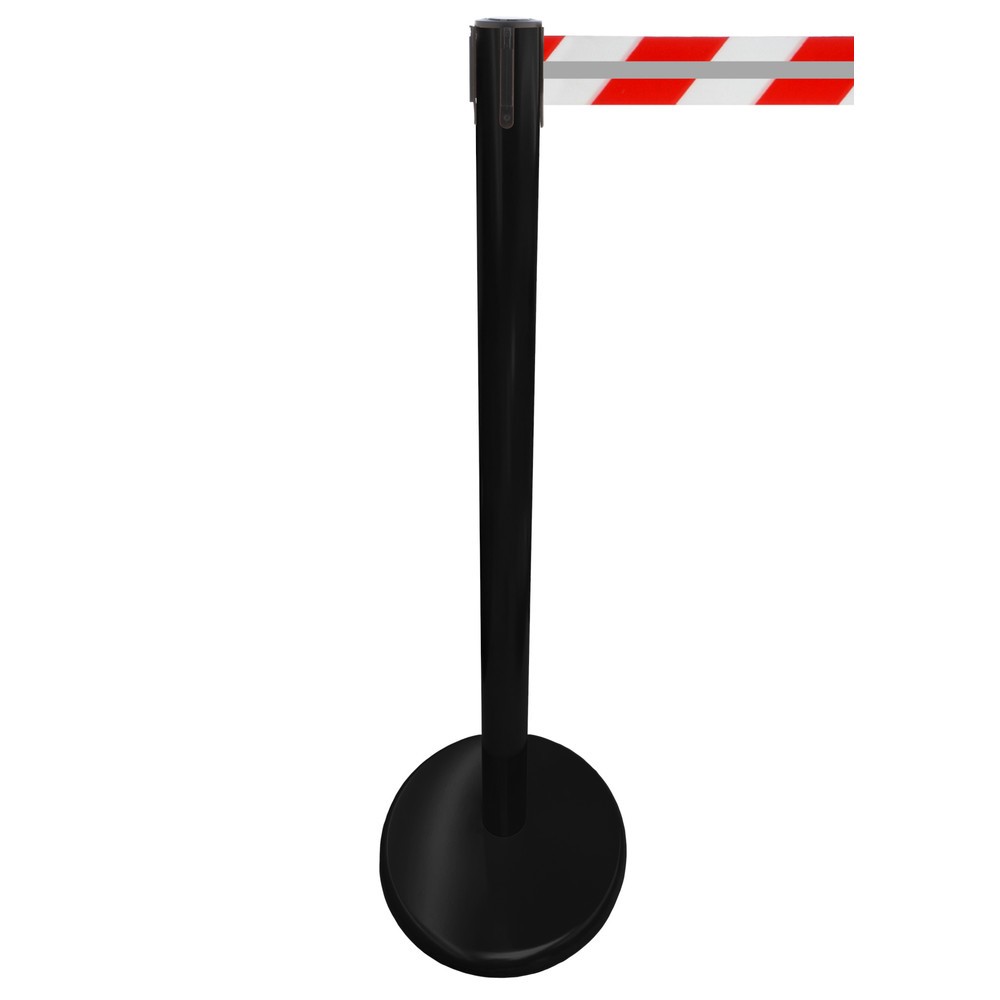 Zdjęcie produktu nr 1: Słupek odgradzający do taśmy RS-GUIDESYSTEMS® GLA 45-J REFLECTO, długość 2,3 m, szerokość 50 mm, słupek czarny, taśma czerwono-biała