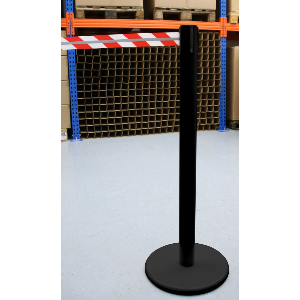 Zdjęcie produktu nr 3: Słupek odgradzający do taśmy RS-GUIDESYSTEMS® GLA 45-J REFLECTO, długość 2,3 m, szerokość 50 mm, słupek czarny, taśma czerwono-biała