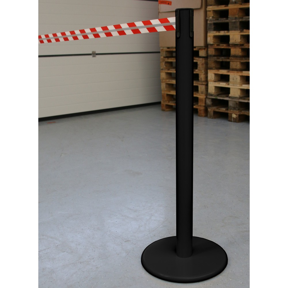 Zdjęcie produktu nr 4: Słupek odgradzający do taśmy RS-GUIDESYSTEMS® GLA 45-J REFLECTO, długość 3,5 m, szerokość 50 mm, słupek czarny, taśma czerwono-biała