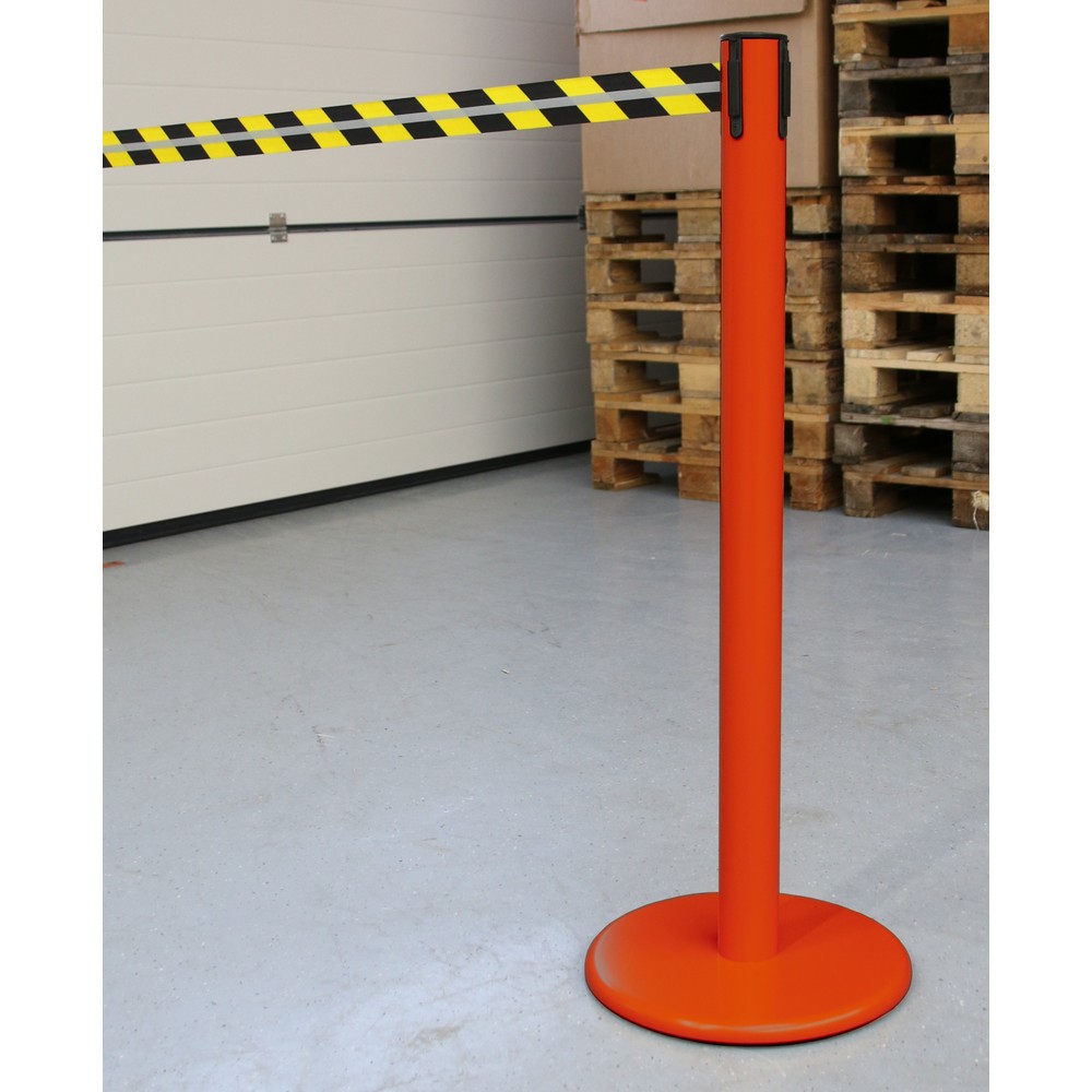 Zdjęcie produktu nr 4: Słupek odgradzający do taśmy RS-GUIDESYSTEMS® GLA 45-D REFLECTO, długość 3,5 m, szerokość 50 mm, słupek czerwony, taśma czarno-żółta