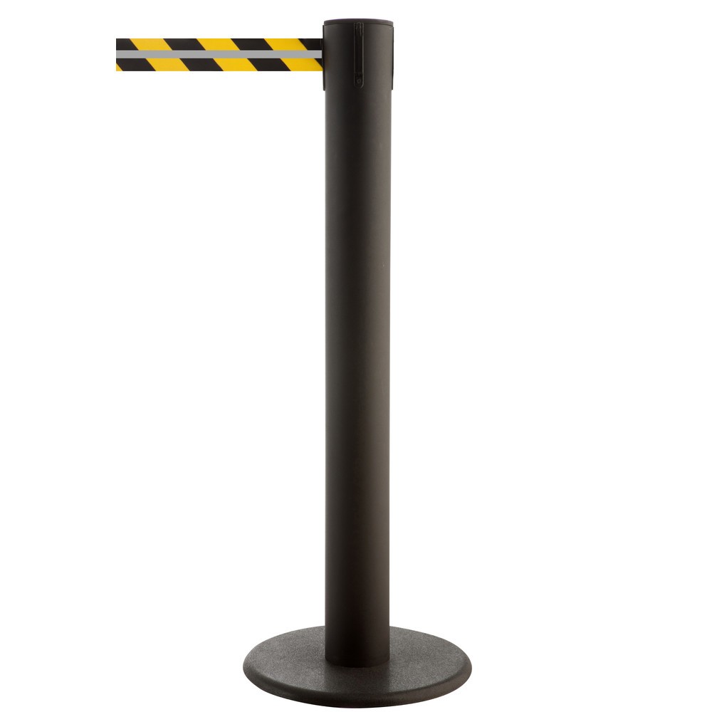 Zdjęcie produktu nr 1: Słupek odgradzający do taśmy RS-GUIDESYSTEMS® GLA 85-J REFLECTO, długość 7 m, szerokość 50 mm, słupek czarny, taśma czarno-żółta