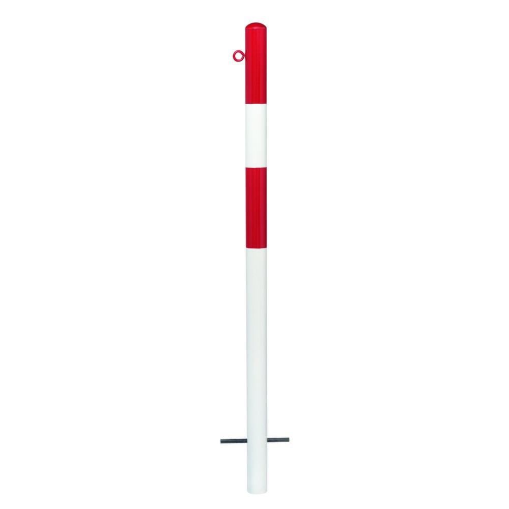 Zdjęcie produktu nr 1: Słupek odgradzający MORION, stały, rura okrągła Ø 60 mm, ocynkowany ogniowo i lakierowany, do osadzania w betonie, 1 uchwyt łańcuchowy
