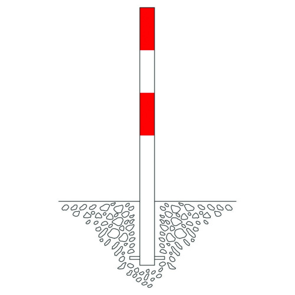 Zdjęcie produktu nr 2: Słupek odgradzający MORION, stały, rura okrągła Ø 76 mm, ocynkowany ogniowo i lakierowany, do osadzania w betonie, 1 uchwyt łańcuchowy