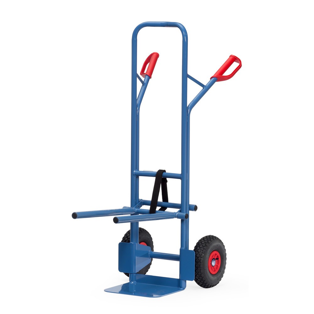 Zdjęcie produktu nr 1: Wózek do krzeseł fetra® ze stali, udźwig 300 kg, szufla szer. x gł. 320 x 250 mm, ogumienie pneumatyczne