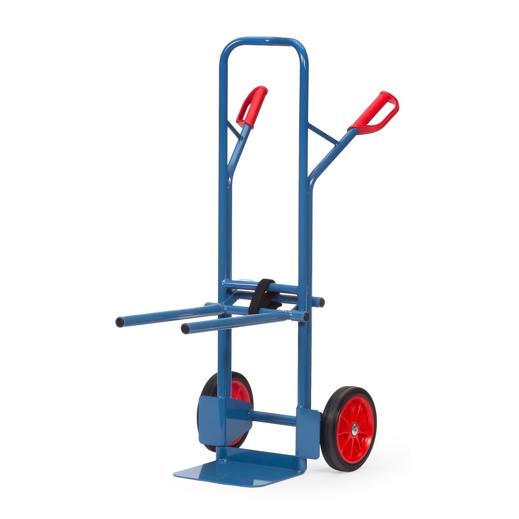 Wózek do krzeseł fetra® ze stali, udźwig 300 kg, szufla szer. x gł. 320 x 250 mm, ogumienie z pełnej gumy Zdjęcie produktu nr 1: Wózek do krzeseł fetra® ze stali, udźwig 300 kg, szufla szer. x gł. 320 x 250 mm, ogumienie z pełnej gumy