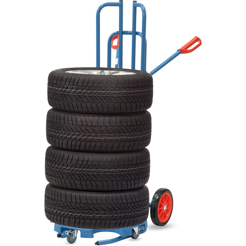 Zdjęcie produktu nr 4: Wózek do opon fetra® ze stali, udźwig 200 kg, do 8 opon, ogumienie z pełnej gumy