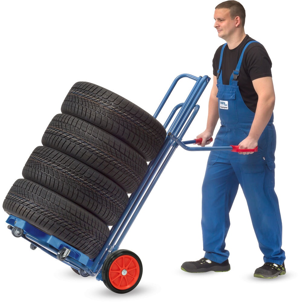 Zdjęcie produktu nr 5: Wózek do opon fetra® ze stali, udźwig 200 kg, do 8 opon, ogumienie z pełnej gumy