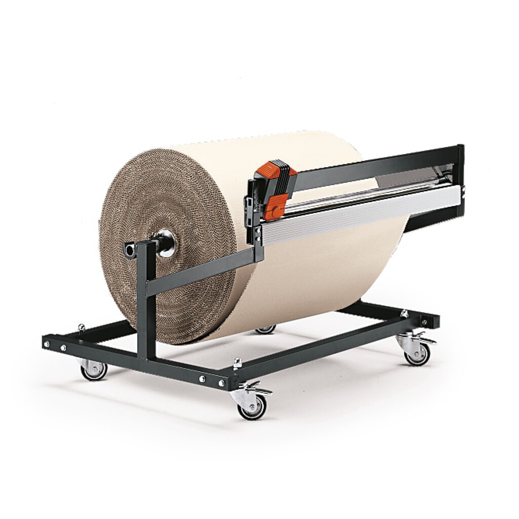 Zdjęcie produktu: Rocholz podblatowy stojak do cięcia Standard, wersja mobilna, maks. ciężar rolki 200 kg, szerokość cięcia 750 mm