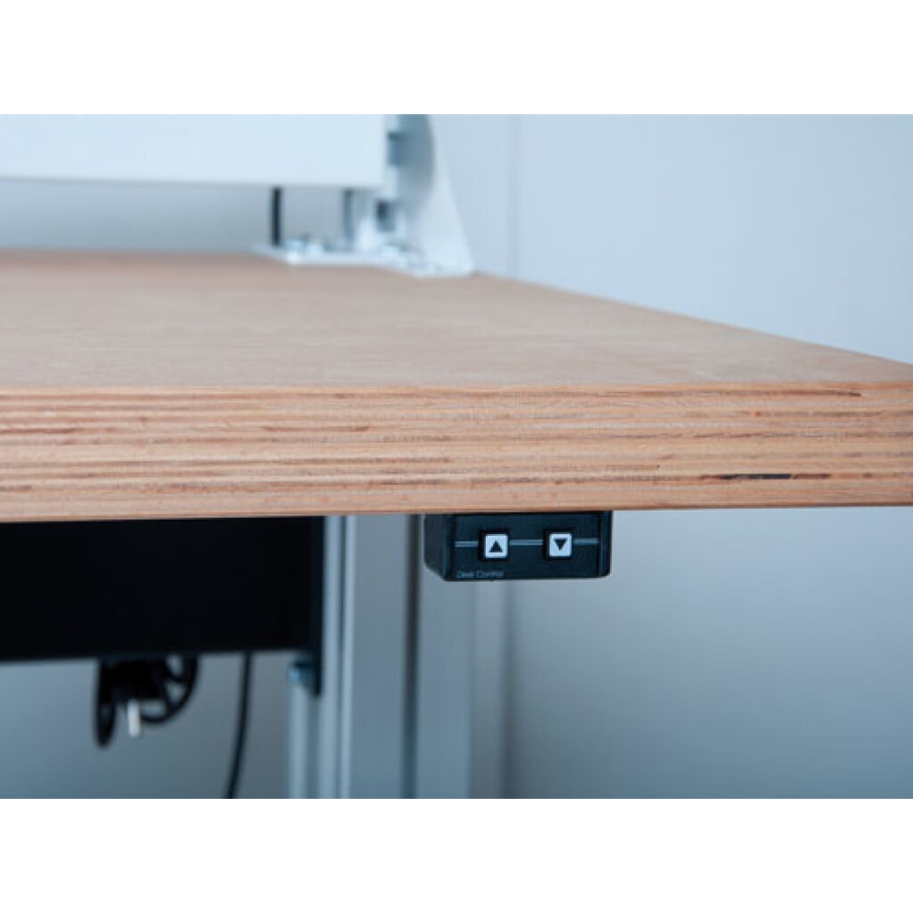 Zdjęcie produktu nr 2: Zestaw stanowisk pracy Bedrunka+Hirth, 2-częściowy, elektryczna regulacja wysokości, niebieski kobaltowy