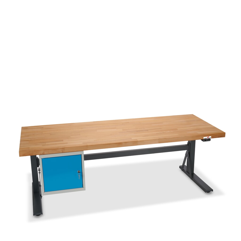 Ława warsztatowa Steinbock® e-Adjust z funkcją elektrycznej regulacji wysokości, wyposażona w dolny kontener, wys. x szer. x gł. 700–1170 x 2000 x 750 mm, udźwig 350 kg Zdjęcie produktu nr 12: Ława warsztatowa Steinbock® e-Adjust z funkcją elektrycznej regulacji wysokości, wyposażona w dolny kontener, wys. x szer. x gł. 700–1170 x 2000 x 750 mm, udźwig 350 kg