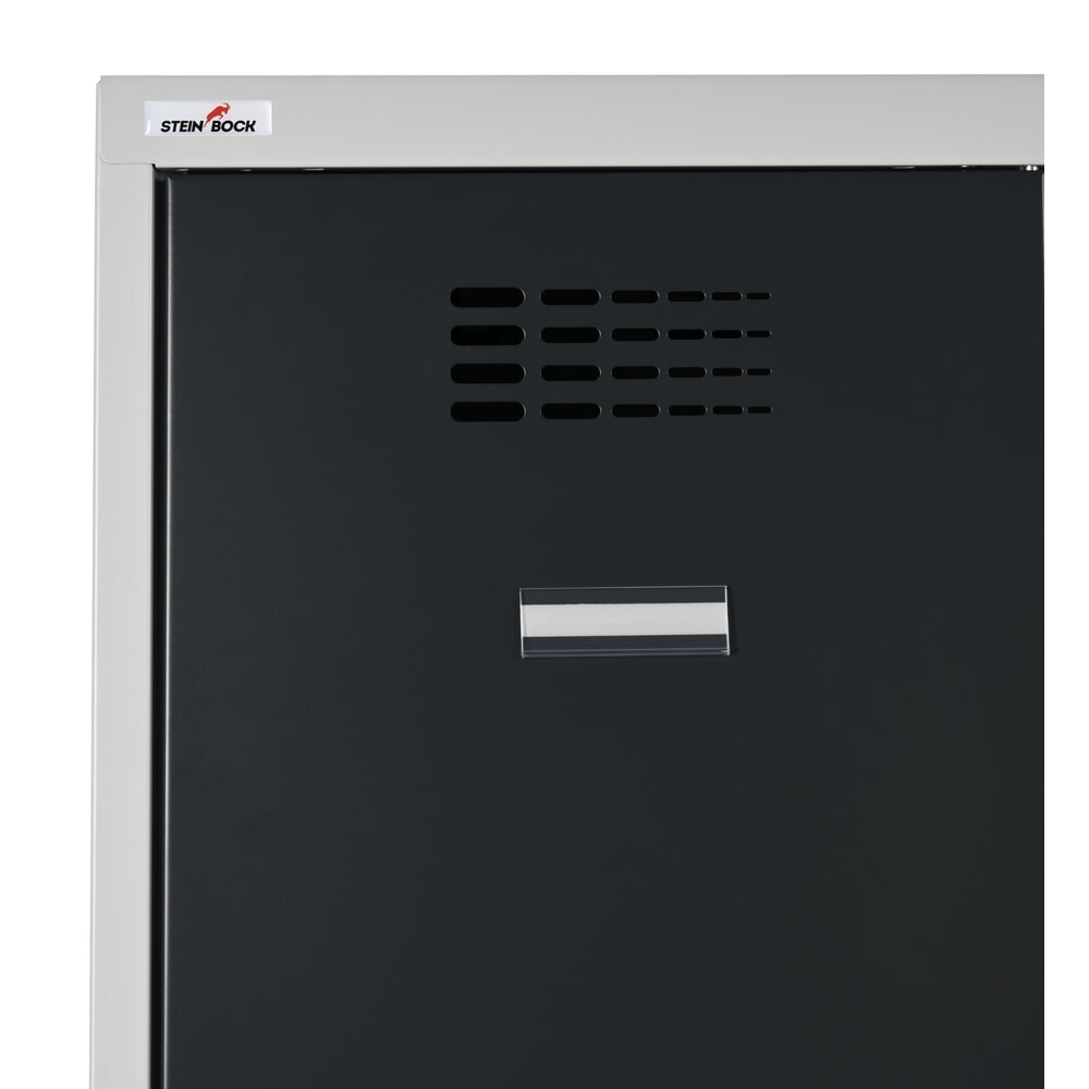 Zdjęcie produktu nr 4: Podwójna szafka Steinbock®, 1 przegroda, zamek cylindryczny, wys. x szer. x gł. 1800 x 600 x 500 mm, jasnoszary/jasnoszary