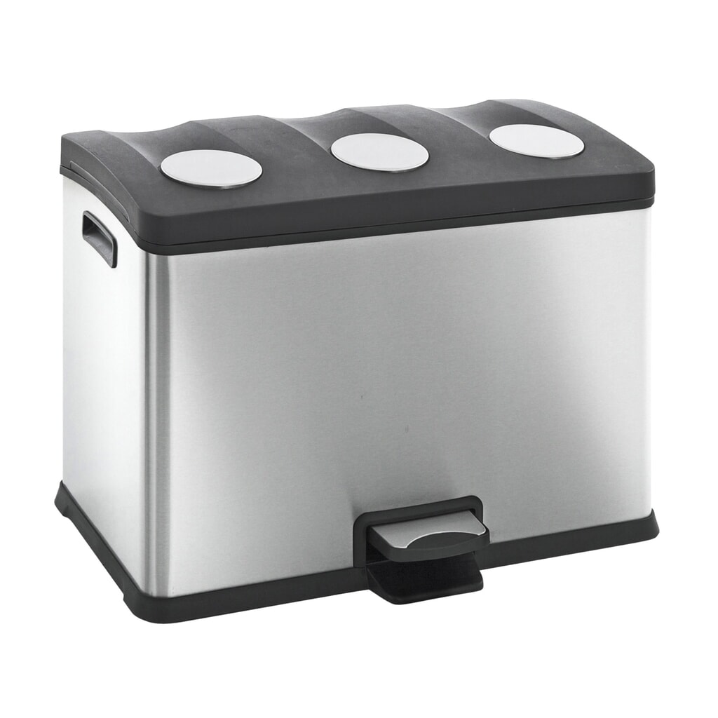 Zdjęcie produktu nr 1: Rekawy Recycling Bin na pedał, 3 x 12 litrów, stal nierdzewna, matowa