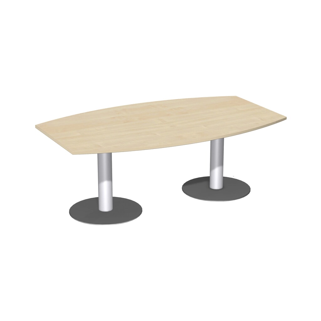 Stół konferencyjny o kształcie beczki, z podstawą talerzową, szer. x gł. 2000 x 800/1200 mm, klon Zdjęcie produktu: Stół konferencyjny o kształcie beczki, z podstawą talerzową, szer. x gł. 2000 x 800/1200 mm, klon