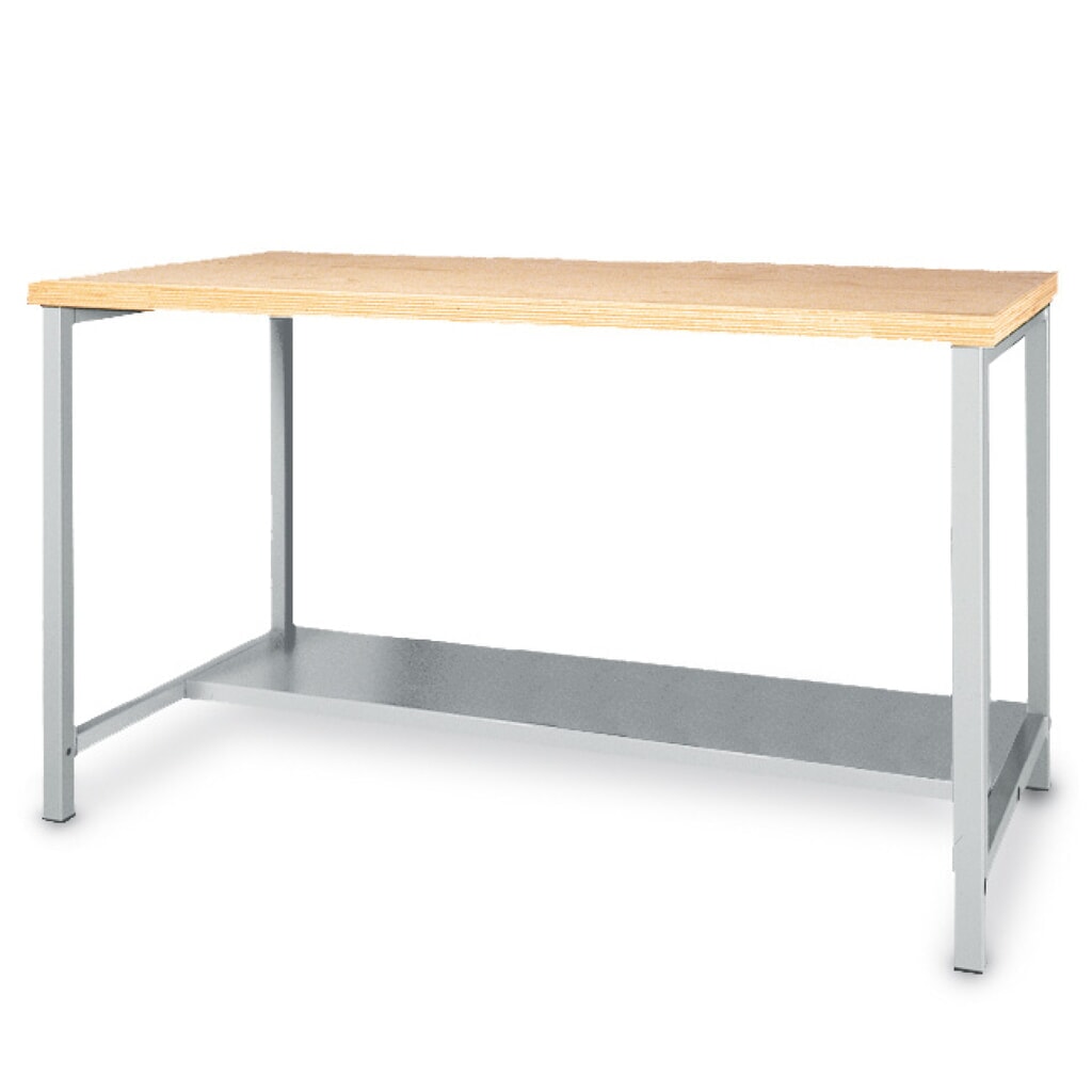 Zdjęcie produktu: Stół ławy warsztatowej Bedrunka+Hirth z półką, udźwig 200 kg, wys. x szer. x gł. 859 x 2000 x 750 mm