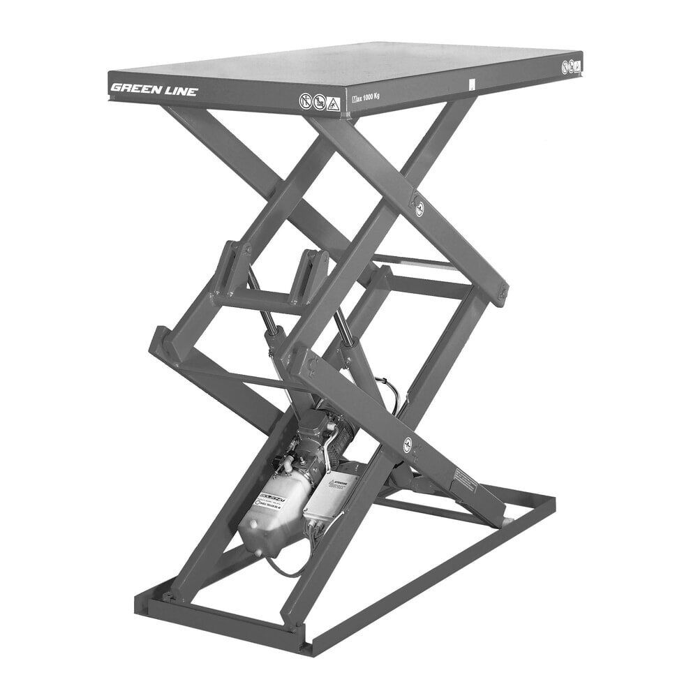 Obraz produktu: Stół podnośny z podwójnymi nożycami ERGO-LIFT, udźwig 500 kg, platforma 1300 x 800 mm
