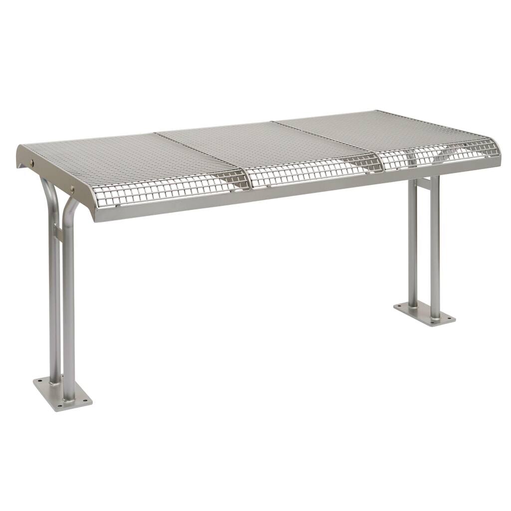Zdjęcie produktu: Stół z kraty drucianej Ergolax, wys. x szer. x gł. 780 x 1470 x 780 mm, z mocowaniem kołnierzowym, czerwony rubinowy