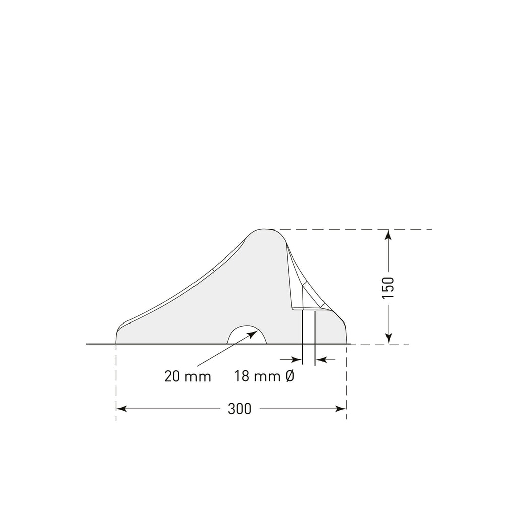 Zdjęcie produktu nr 2: Stoper kół Heavy Duty, czarny, wys. x szer. x gł. 150 x 1000 x 300 mm