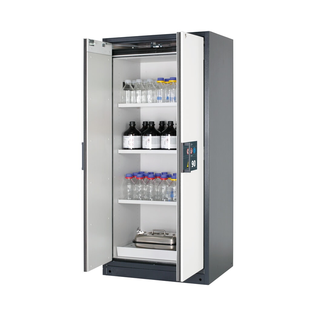 Zdjęcie produktu: Szafa przeciwpożarowa asecos® Q-PEGASUS/Typ 90, 3 x półka, wys. x szer. x gł. 1953 x 893 x 615 mm, kolor biały alpejski