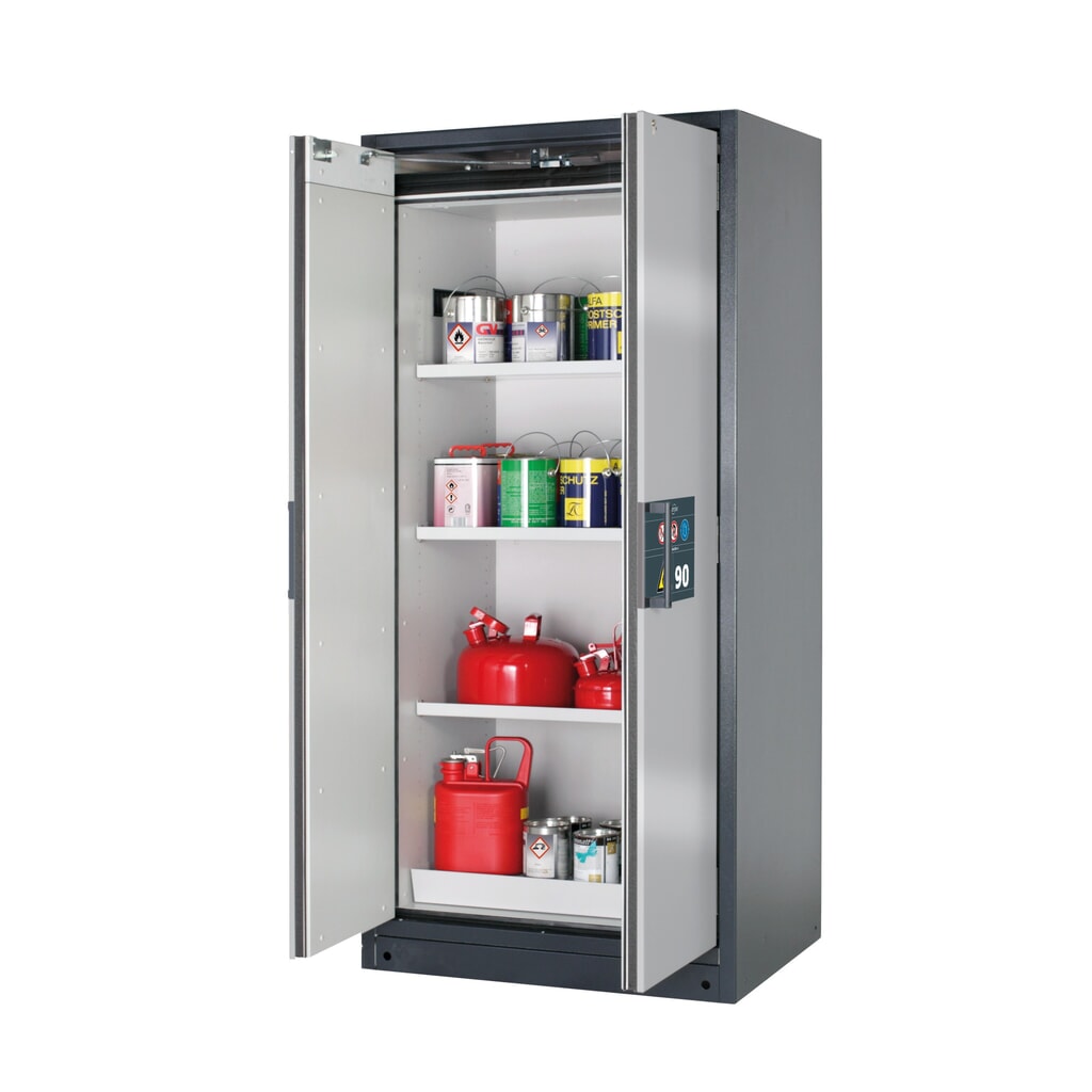 Szafa przeciwpożarowa asecos® Q-PEGASUS/Typ 90, 3 x półka, wys. x szer. x gł. 1953 x 893 x 615 mm, kolor srebrny Zdjęcie produktu: Szafa przeciwpożarowa asecos® Q-PEGASUS/Typ 90, 3 x półka, wys. x szer. x gł. 1953 x 893 x 615 mm, kolor srebrny
