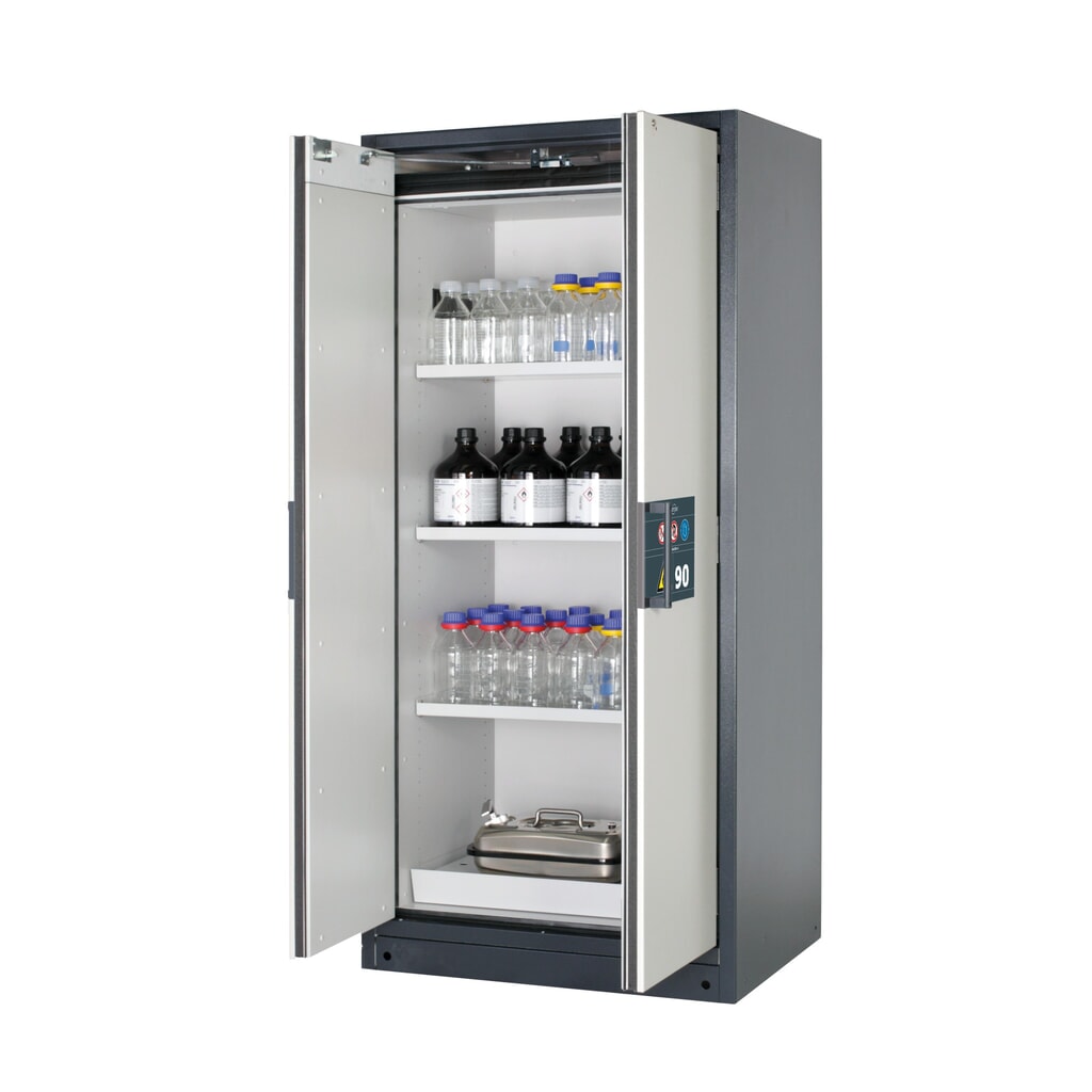 Szafa przeciwpożarowa asecos® Q-PEGASUS/Typ 90, 3 x półka, wys. x szer. x gł. 1953 x 893 x 615 mm, kolor jasnoszary Zdjęcie produktu nr 1: Szafa przeciwpożarowa asecos® Q-PEGASUS/Typ 90, 3 x półka, wys. x szer. x gł. 1953 x 893 x 615 mm, kolor jasnoszary