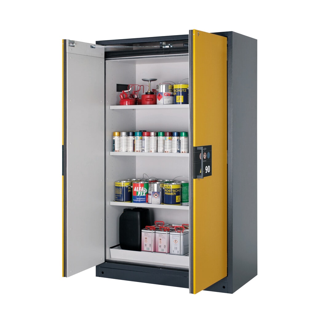 Szafa przeciwpożarowa asecos® Q-PEGASUS/Typ 90, 3 x półka, wys. x szer. x gł. 1953 x 1193 x 615 mm, kolor złoto-żółty Zdjęcie produktu: Szafa przeciwpożarowa asecos® Q-PEGASUS/Typ 90, 3 x półka, wys. x szer. x gł. 1953 x 1193 x 615 mm, kolor złoto-żółty