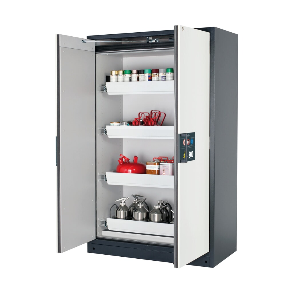Szafa przeciwpożarowa asecos® Q-PEGASUS/Typ 90, 4 x wanna wyjmowana, wys. x szer. x gł. 1953 x 1193 x 615 mm, kolor biały alpejski Zdjęcie produktu: Szafa przeciwpożarowa asecos® Q-PEGASUS/Typ 90, 4 x wanna wyjmowana, wys. x szer. x gł. 1953 x 1193 x 615 mm, kolor biały alpejski