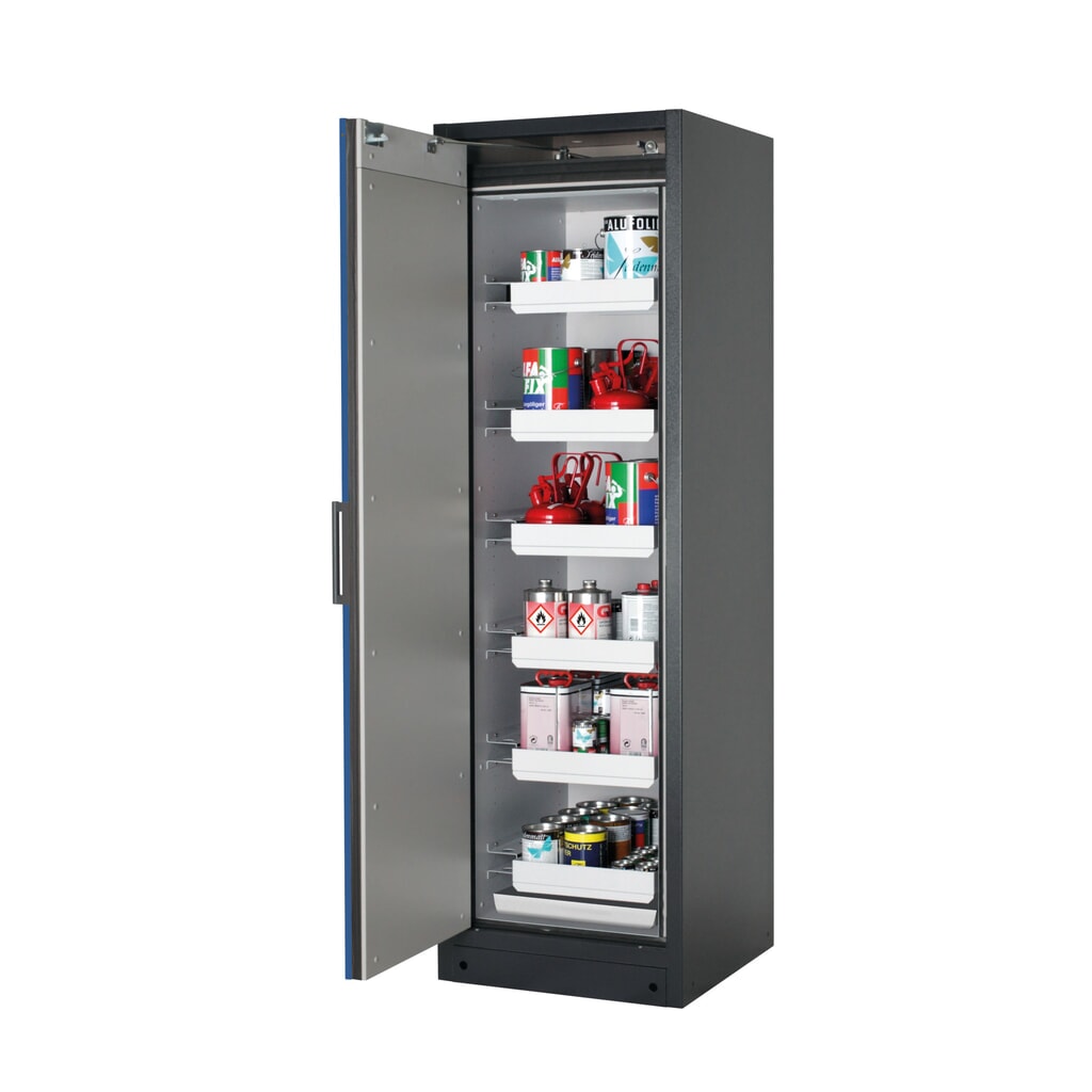 Szafa przeciwpożarowa asecos® Q-PEGASUS/Typ 90, 6 x wanna wyjmowana, wys. x szer. x gł. 1953 x 599 x 615 mm, kolor niebieski gencjanowy Zdjęcie produktu: Szafa przeciwpożarowa asecos® Q-PEGASUS/Typ 90, 6 x wanna wyjmowana, wys. x szer. x gł. 1953 x 599 x 615 mm, kolor niebieski gencjanowy