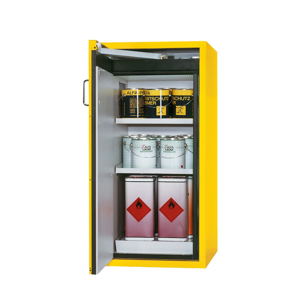 Zdjęcie produktu: Szafa przeciwpożarowa asecos® S-CLASSIC/Typ 90, wys. x szer. x gł. 1298 x 600 x 615 mm, kolor złoto-żółty