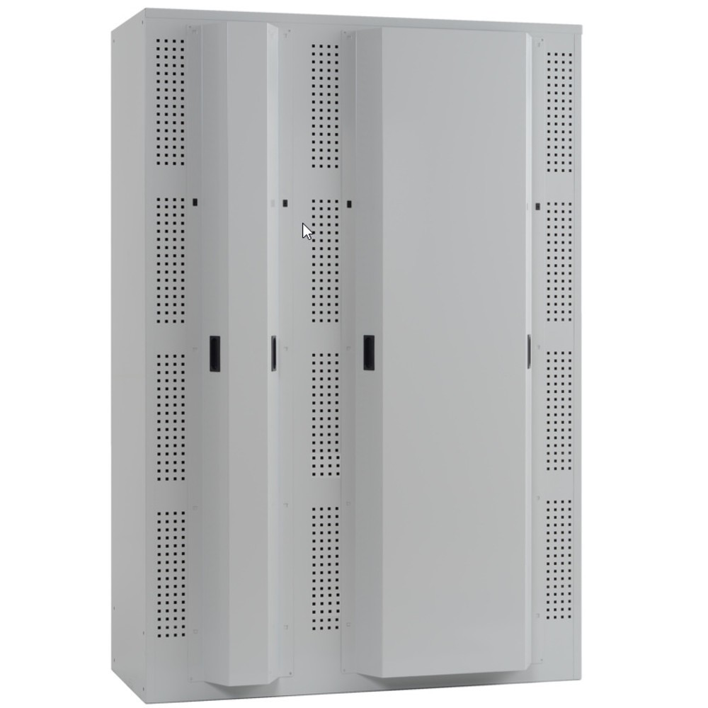 Zdjęcie produktu nr 2: Szafa do ładowania akumulatorów LISTA, (szer. x gł. x wys.) 1205 x 585 x 1790 mm, 3 x 4 komory, 2 moduły na komorę, jasnoszary