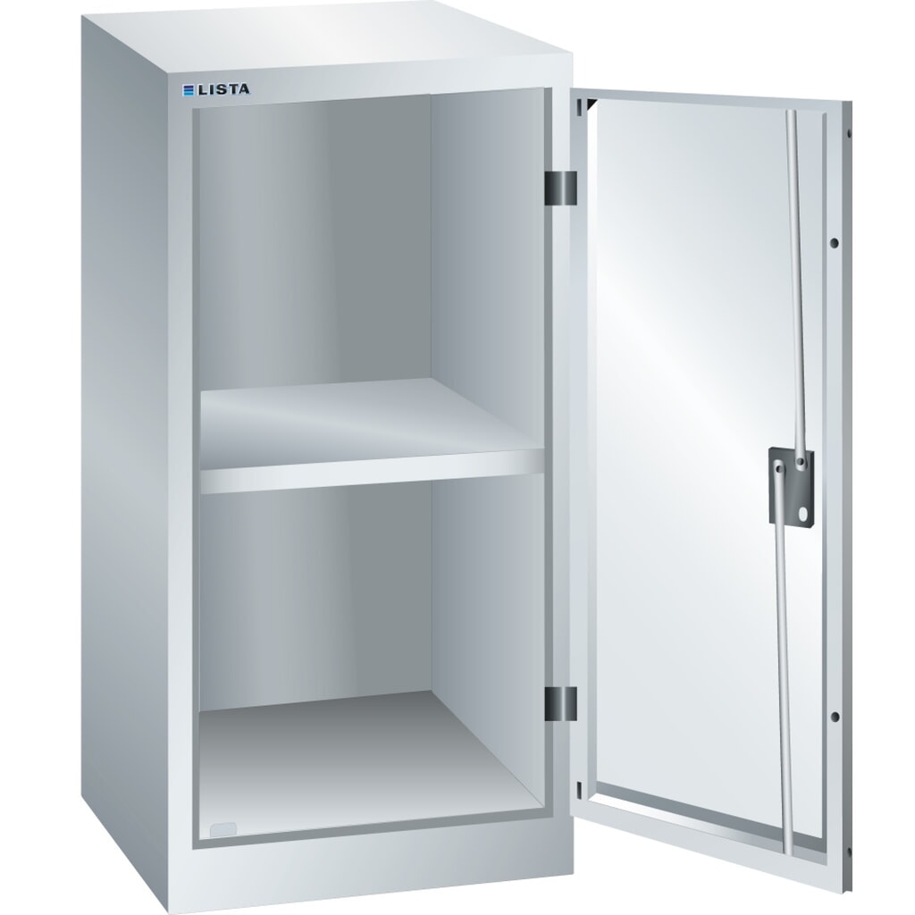 Szafa dostawna LISTA, (szer. x gł. x wys.) 500 x 500 x 1000 mm, 1 regulowana półka, jasnoszary, RFID Lock