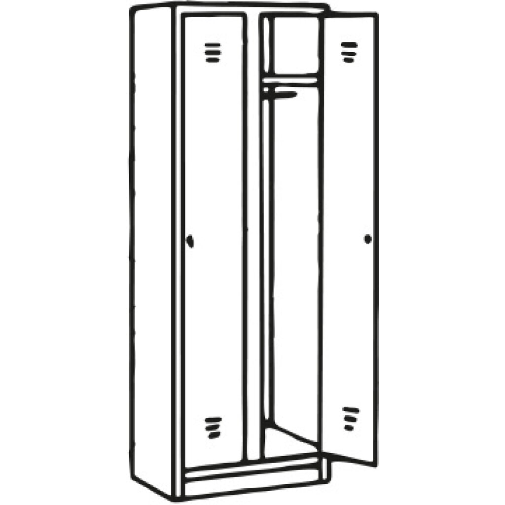 Szafa garderobiana z ławką HEMMDAL HG-SB-1, zamek z ryglem obrotowym, 2 komory, wys. x szer. x gł. 1800 x 600 x 500 mm, kolor jasnoszary Zdjęcie produktu nr 3: Szafa garderobiana z ławką HEMMDAL HG-SB-1, zamek z ryglem obrotowym, 2 komory, wys. x szer. x gł. 1800 x 600 x 500 mm, kolor jasnoszary