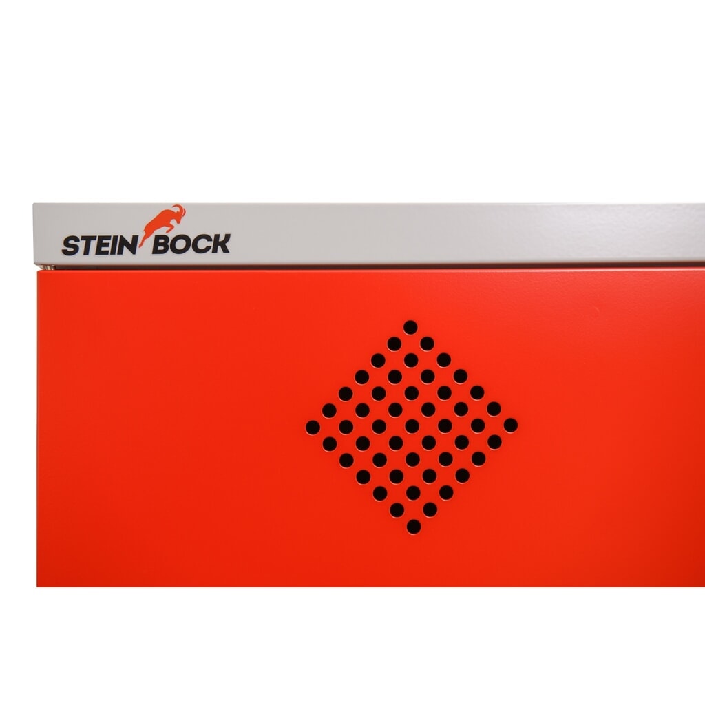 Szafa na oleje Steinbock®, 2 półki z kraty o regulowanej wysokości, 1 wanna ociekowa, wys. X szer. X gł. 1950 x 950 x 500 mm Zdjęcie produktu nr 9: Szafa na oleje Steinbock®, 2 półki z kraty o regulowanej wysokości, 1 wanna ociekowa, wys. X szer. X gł. 1950 x 950 x 500 mm