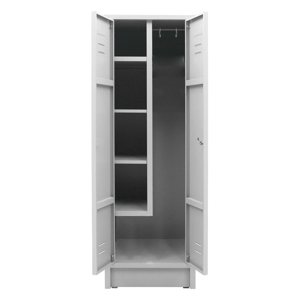Zdjęcie produktu nr 2: Szafa na środki czystości HEMMDAL HPZ-1, zamek cylindryczny, wys. x szer. x gł. 1800 x 600 x 500 mm, kolor jasnoszary