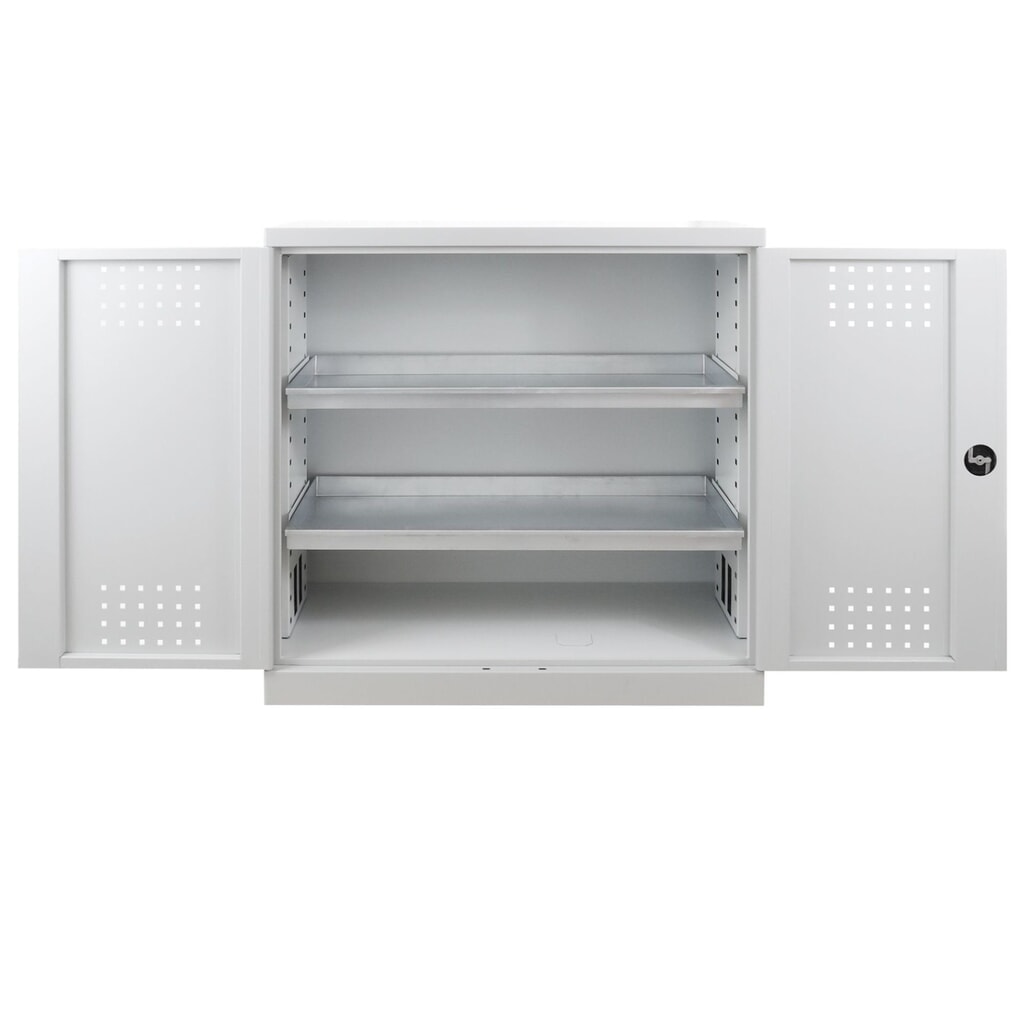 Zdjęcie produktu nr 4: Szafa na środki ochrony roślin i chemikalia HEMMDAL z 2 tackami ociekowymi, wys. x szer. x gł. 1000 x 1000 x 500 mm