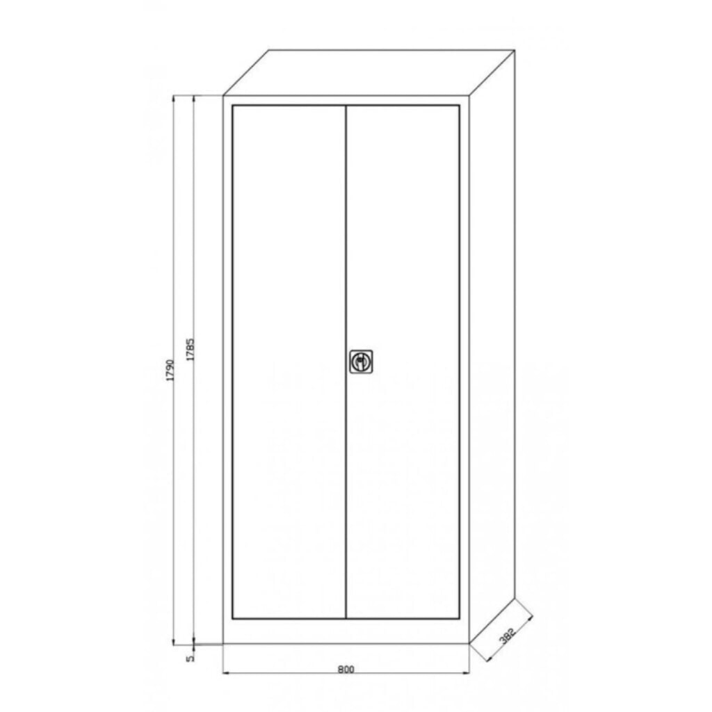 Zdjęcie produktu nr 3: Szafa uniwersalna HEMMDAL HUS-1, zamek bębenkowy z ryglem obrotowym, 4,5 poz., wys. x szer. x gł. 1800 x 800 x 380 mm, półki ocynkowane, kolor jasnoszary/niebieski gencjanowy